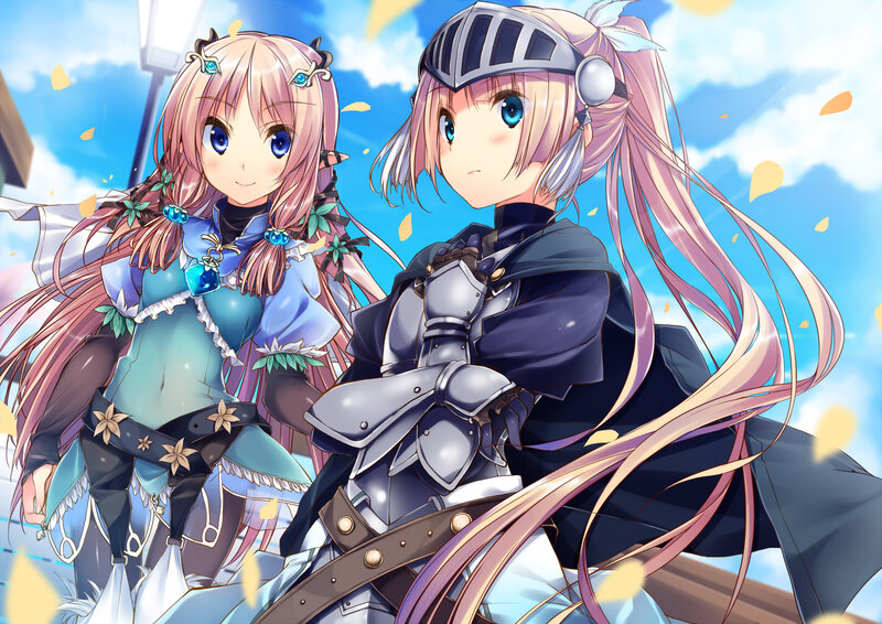 Two Anime Girls — Blue, Peaceful