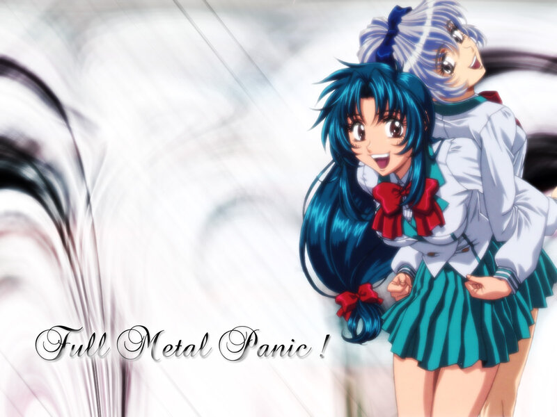 Two Anime Girls — Blue, Playful, School Uniform, Blue Hair
