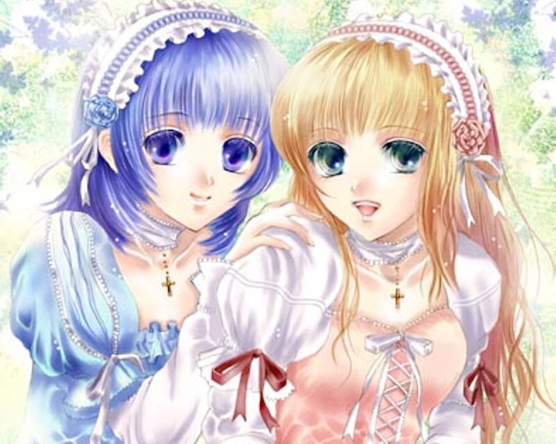 Two Anime Girls — Blue, Serene, Afternoon