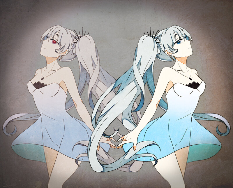 Two Anime Girls — Blue, Serene, Dresses