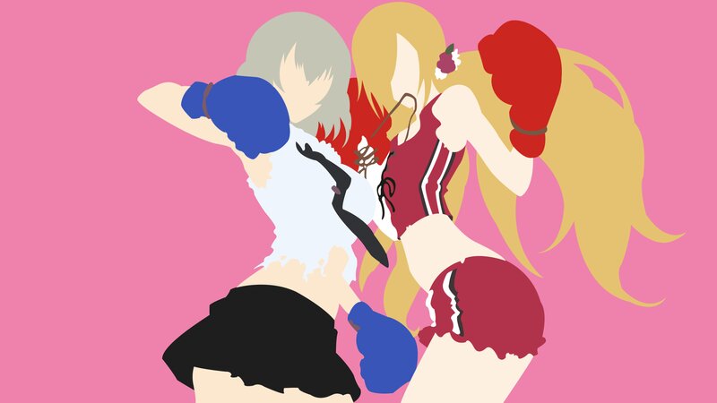 Two Anime Girls Boxing