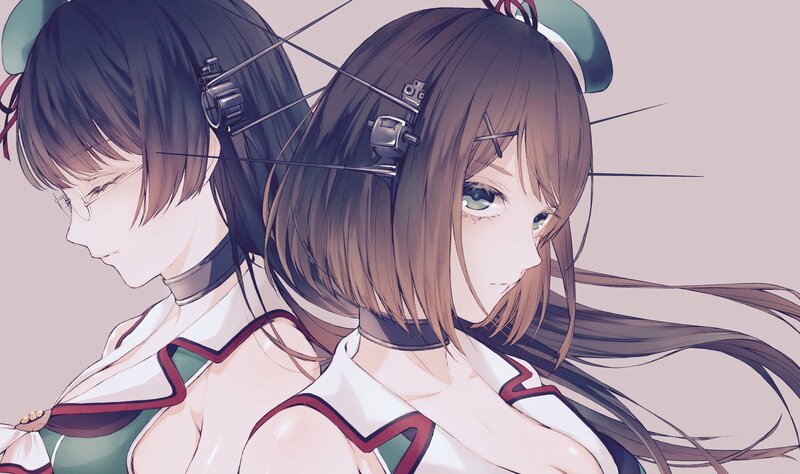 Two Anime Girls — Brown, Calm, Headphones