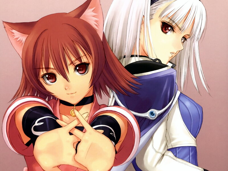Two Anime Girls — Brown, Calm