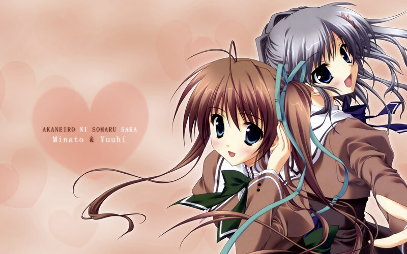 Two Anime Girls — Brown, Cheerful