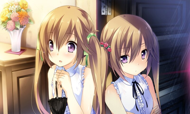 Two Anime Girls — Brown, Dramatic, Night