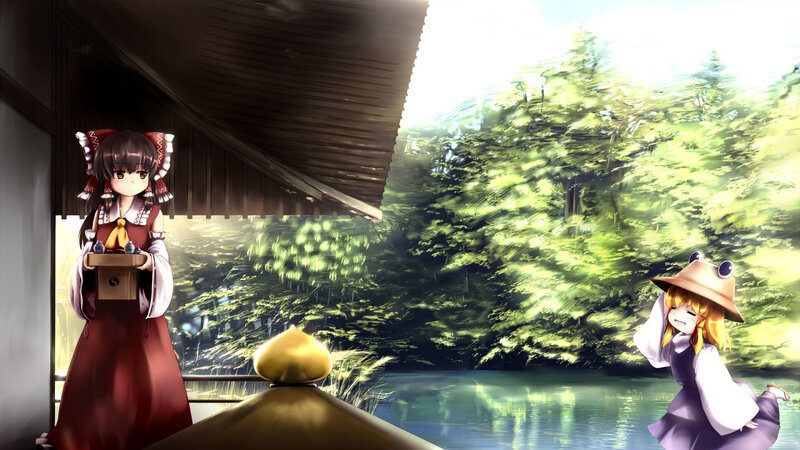 Two Anime Girls by Water — Green