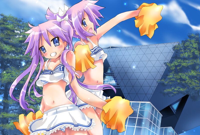 Two Anime Girls Cheering