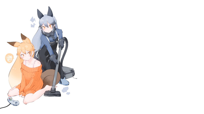 Two Anime Girls Cleaning