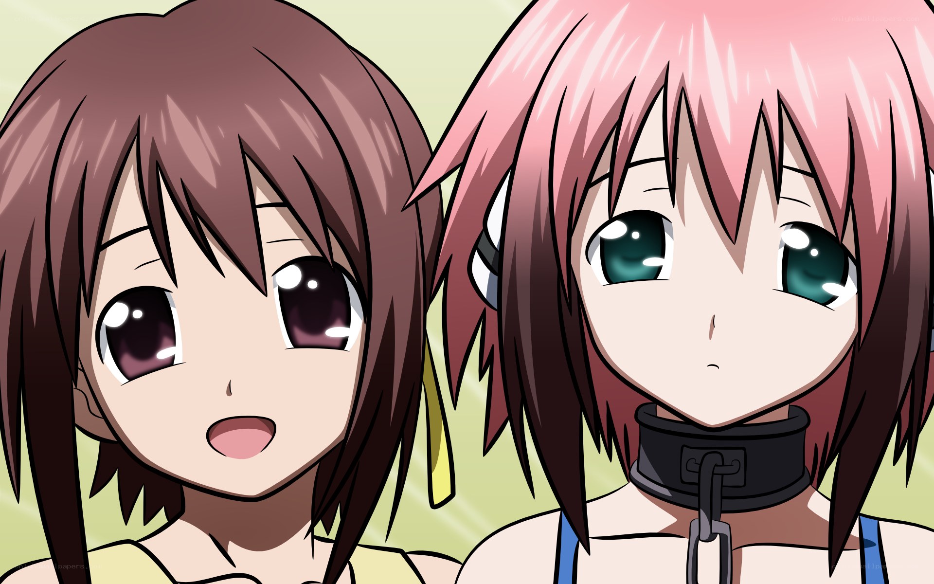 two anime girls close-up