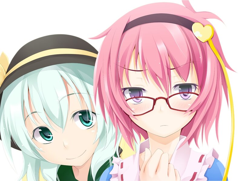 two anime girls close-up