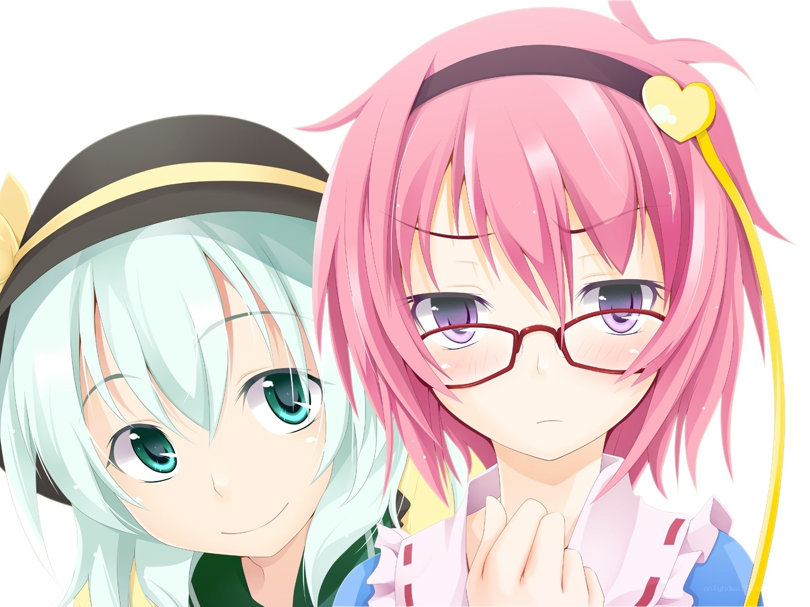 two anime girls close-up