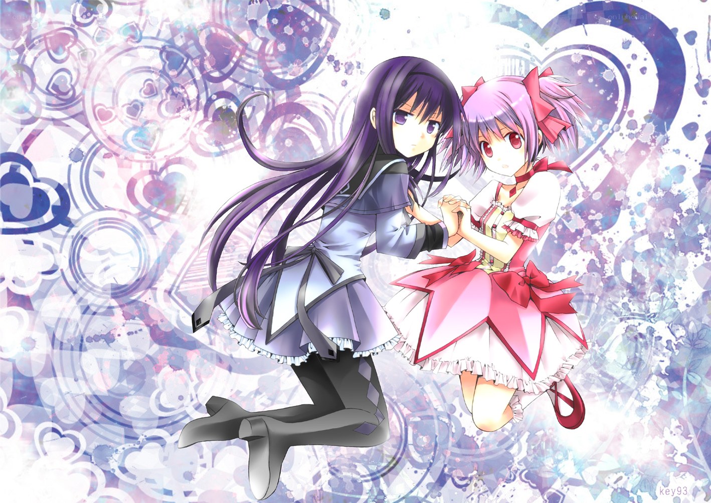 Two anime girls dancing