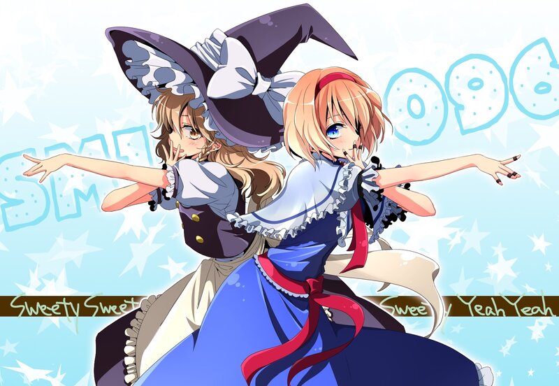Two anime girls dancing