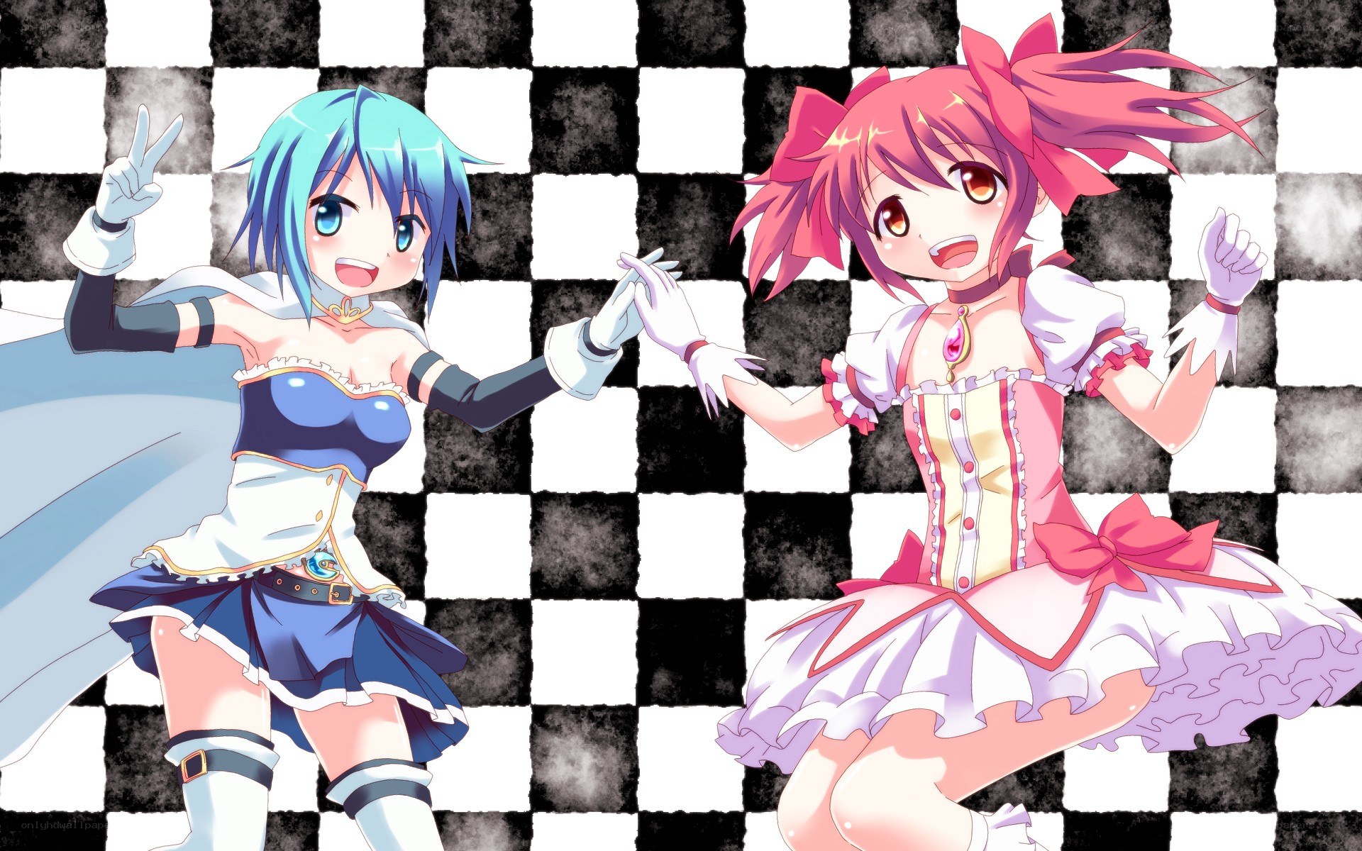 two anime girls dancing
