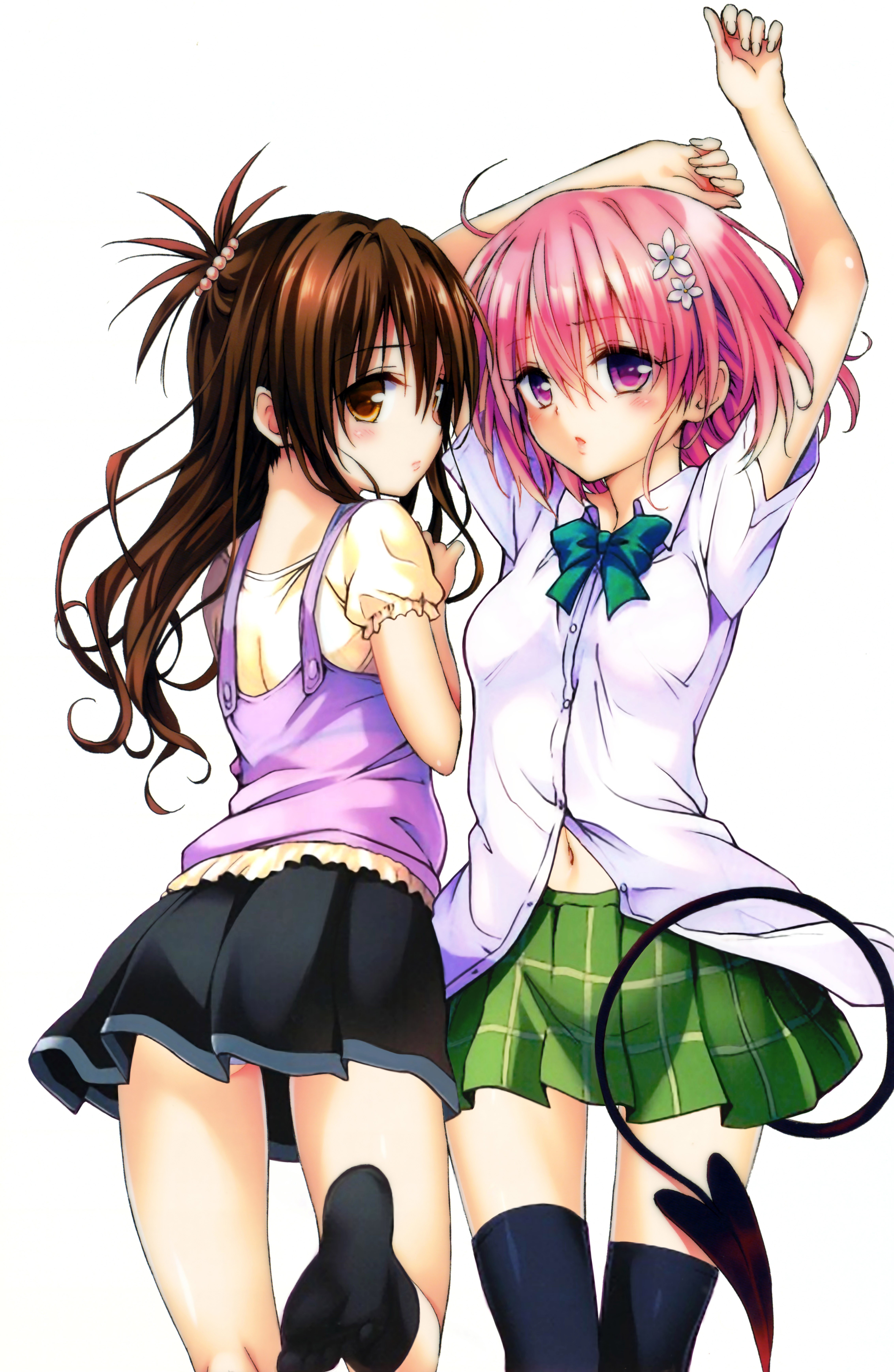 Two anime girls dancing