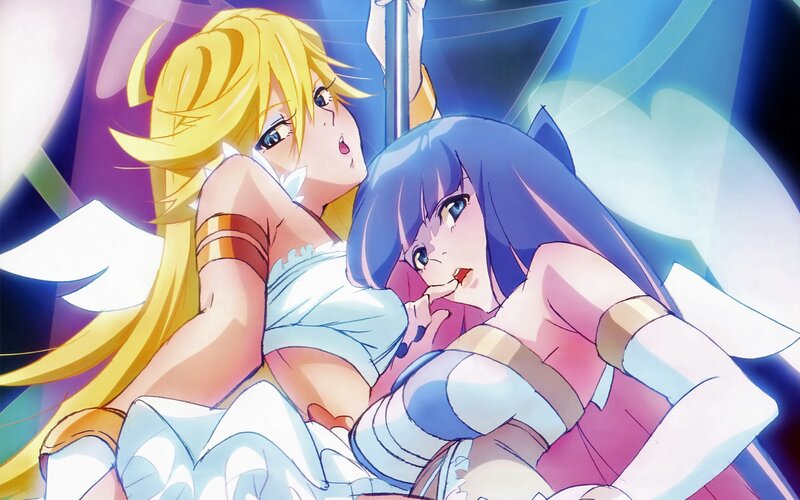 Two Anime Girls Dancing — Blue, Dramatic, Wings