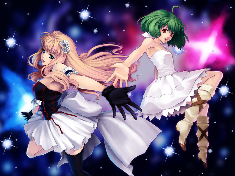 Two Anime Girls Dancing — Blue