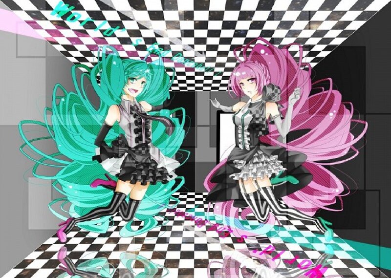 Two Anime Girls Dancing — Cyan, Dynamic