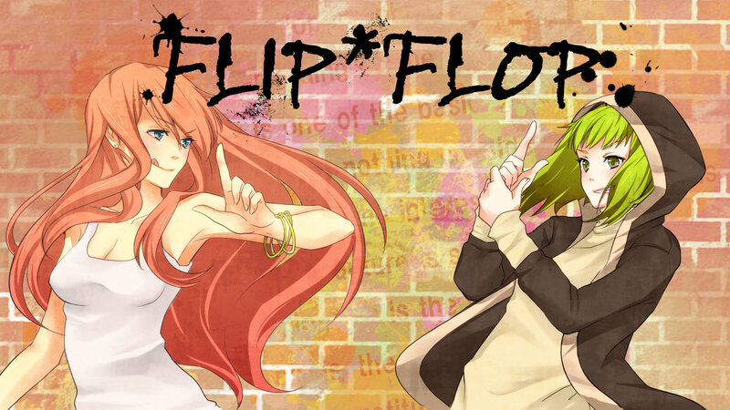 Two Anime Girls Dancing — Orange