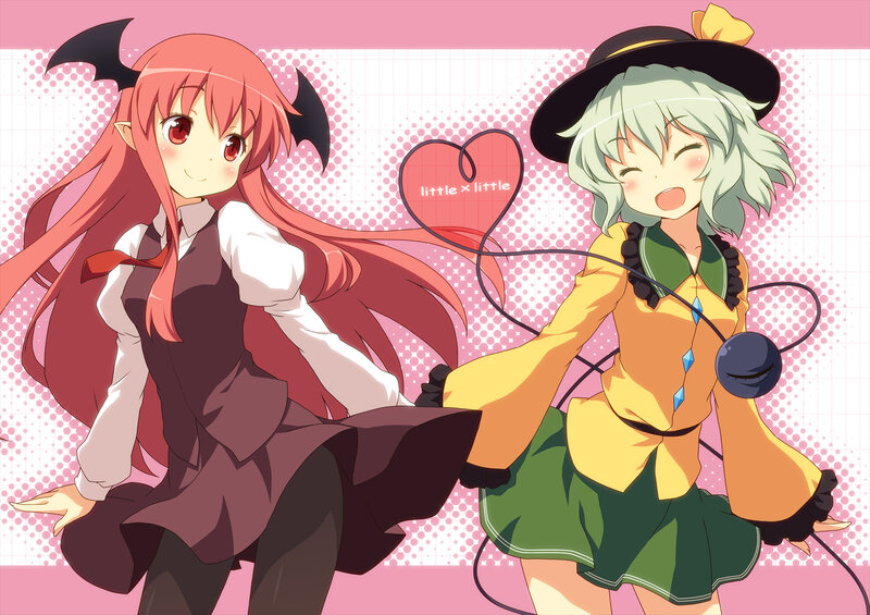 Two Anime Girls Dancing — Pink, Playful, Heart