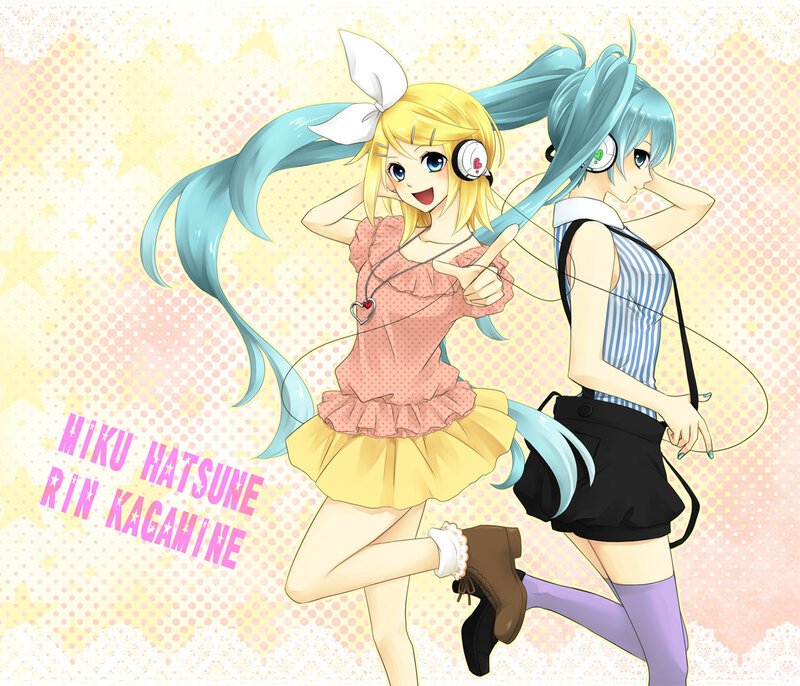 Two Anime Girls Dancing — Pink, Playful