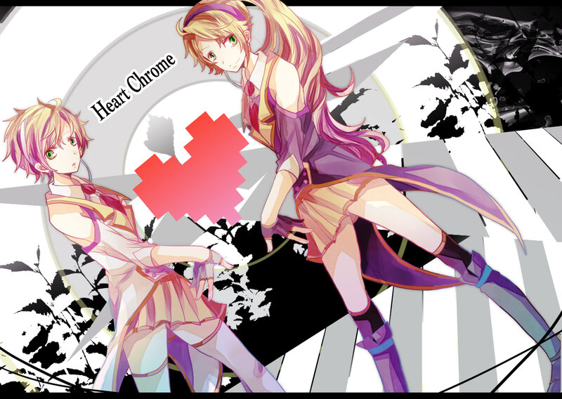 Two Anime Girls Dancing — Purple, Dynamic, Heart Symbol