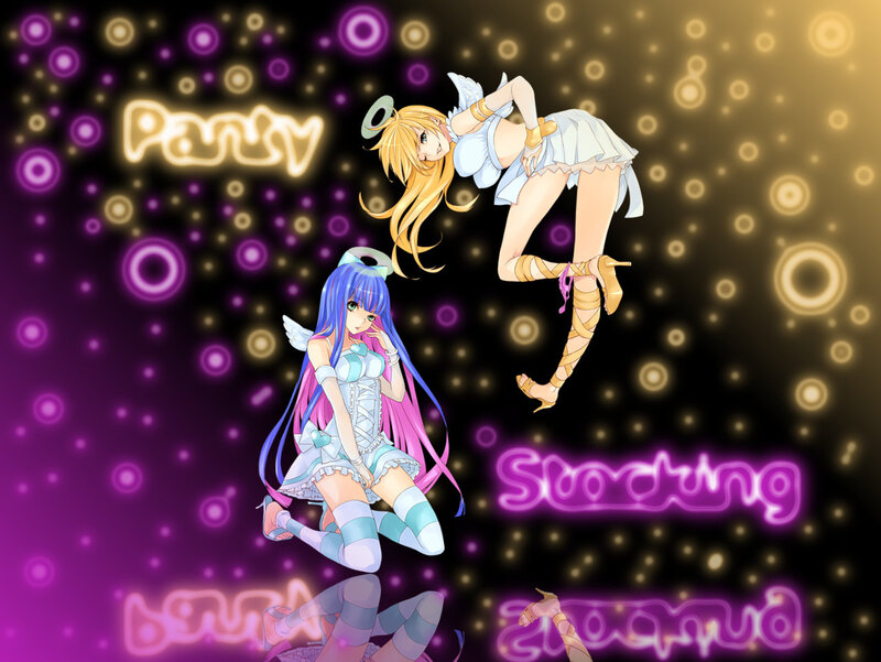 Two Anime Girls Dancing — Purple, Energetic, Night