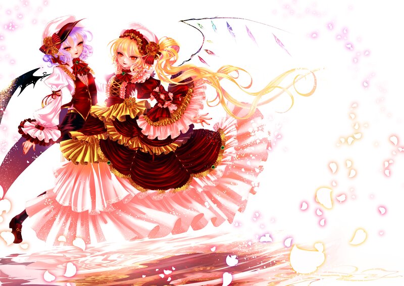 Two Anime Girls Dancing — Red, Dynamic