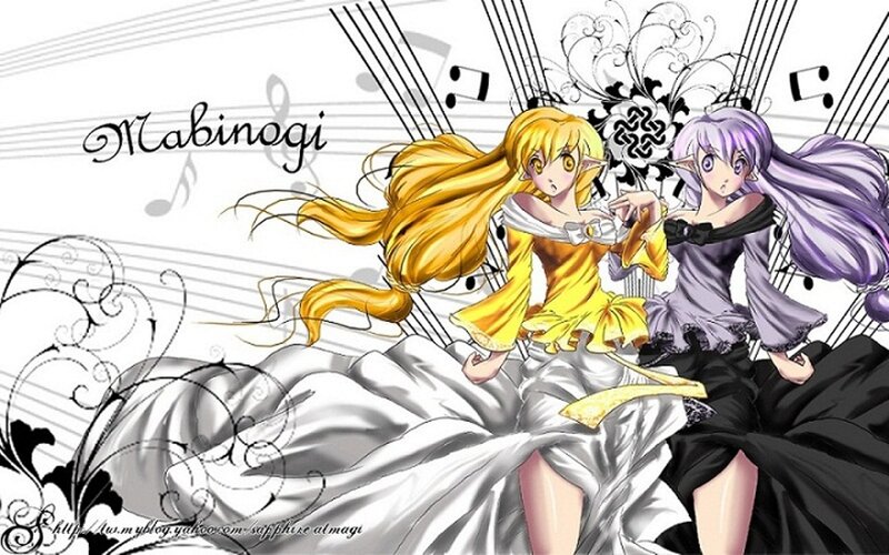 Two Anime Girls Dancing — Yellow, Dramatic