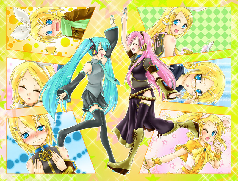 Two Anime Girls Dancing — Yellow, Energetic, Cheerful