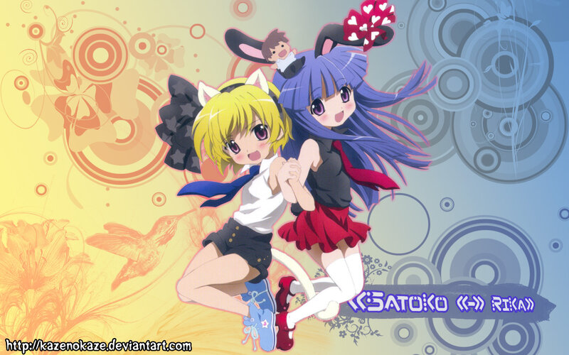 Two Anime Girls Dancing — Yellow, Playful