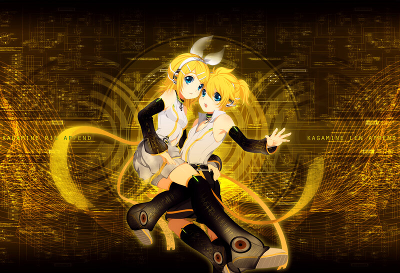 Two Anime Girls Dancing — Yellow