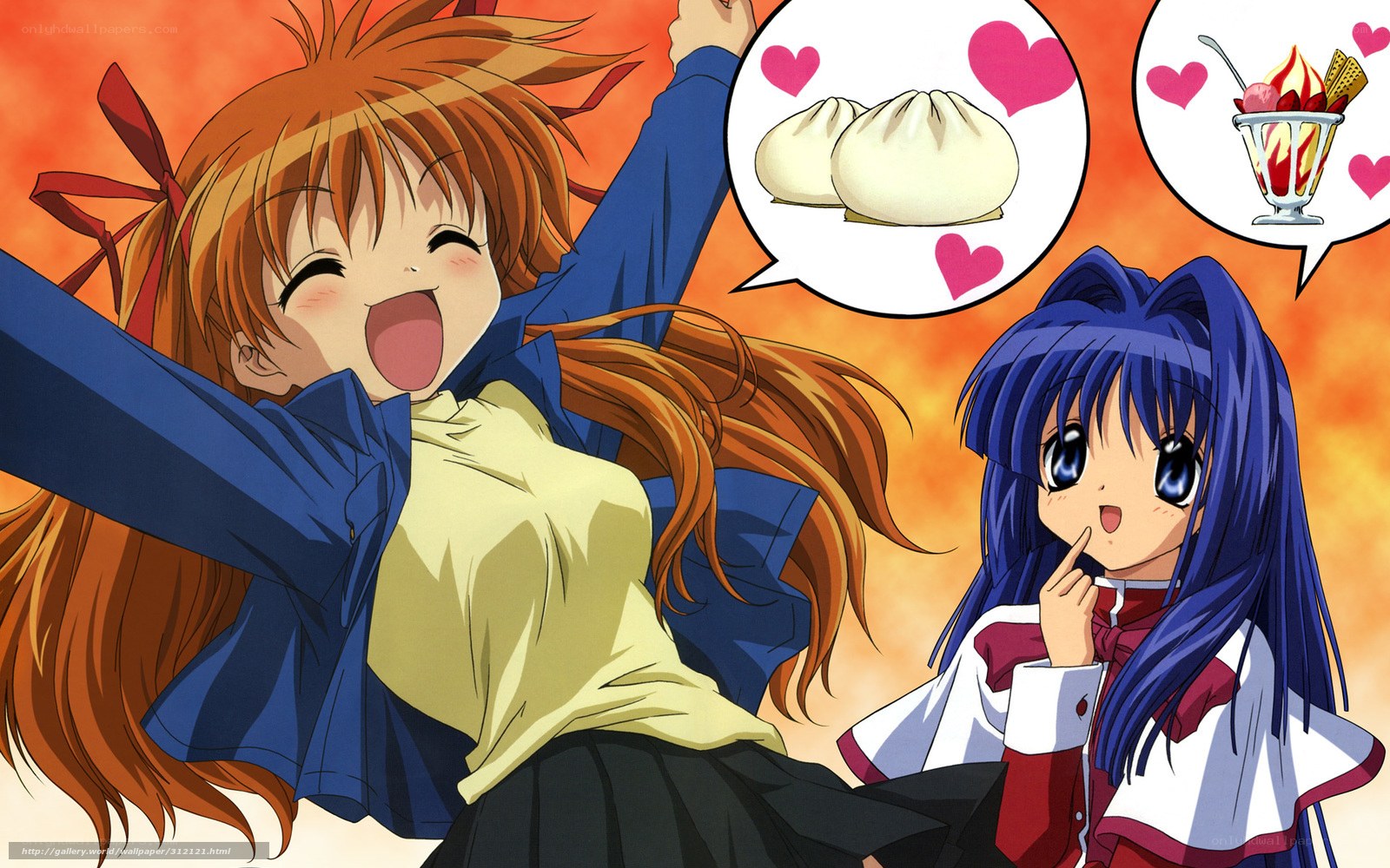 Two anime girls daydreaming