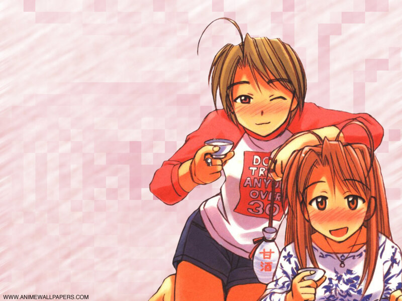 Two Anime Girls Drinking — Pink, Cheerful