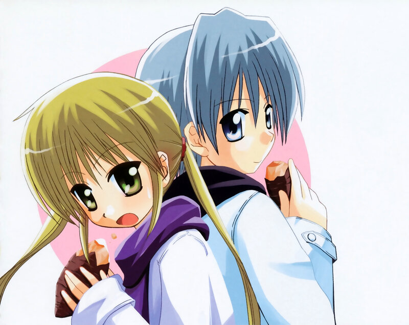 Two Anime Girls Eating — White