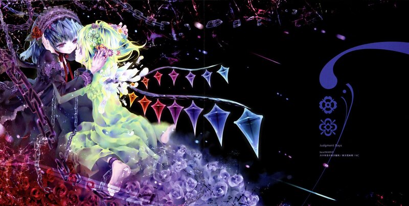 Two Anime Girls Embracing — Purple, Dramatic