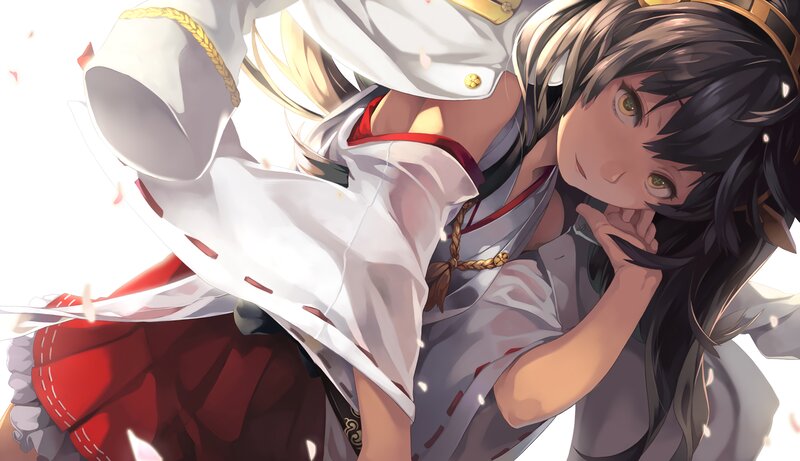 Two Anime Girls Embracing — White, Intimate, Digital Art