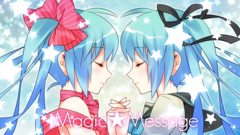 Two Anime Girls Facing — Blue