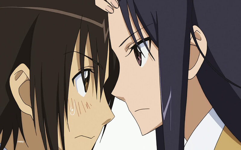 Two Anime Girls Facing — Brown