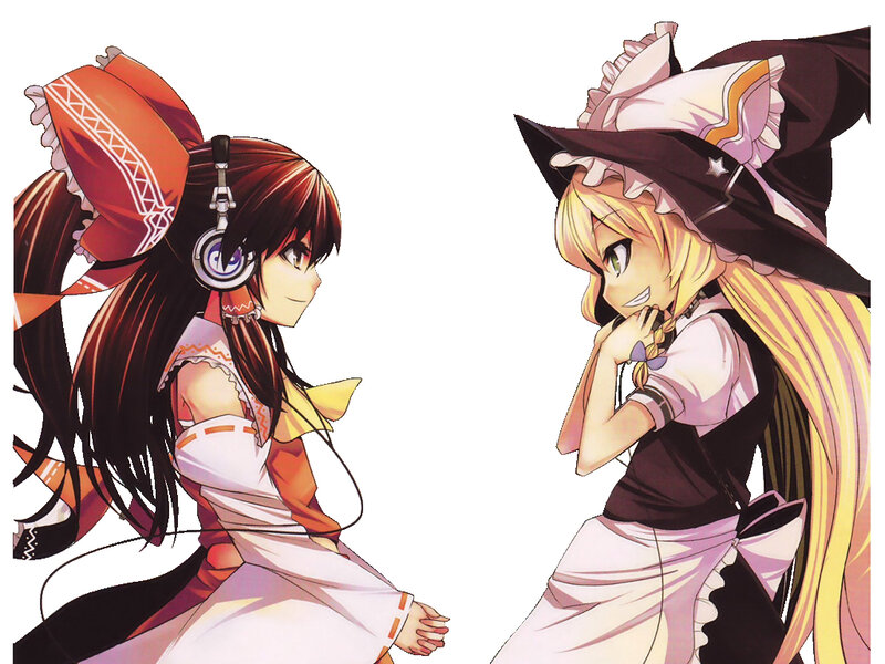 two anime girls facing each other
