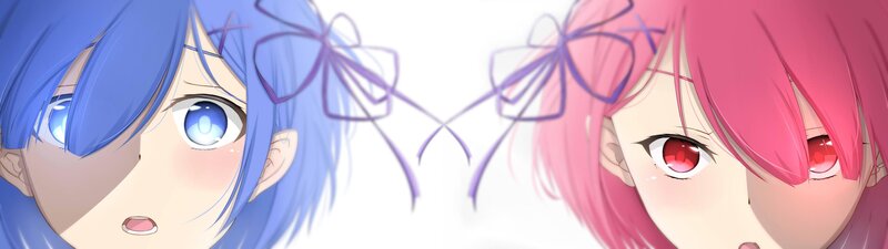 Two Anime Girls Facing Each Other — Blue, Dramatic, Blue Hair