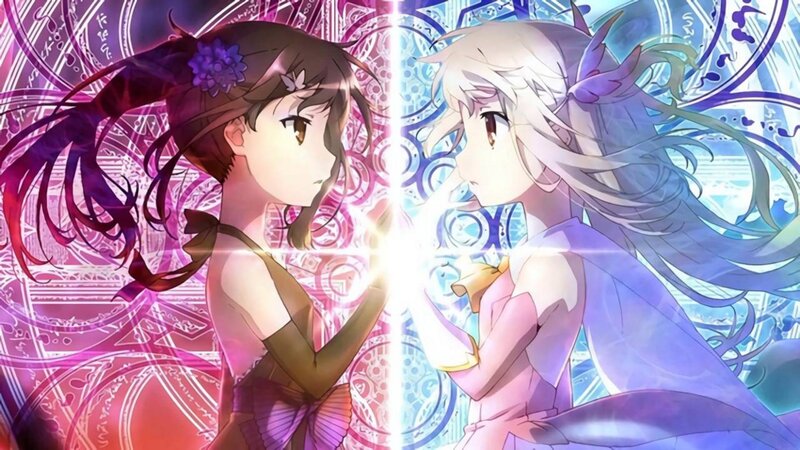 Two Anime Girls Facing Each Other — Purple, Dramatic, Magic Circles