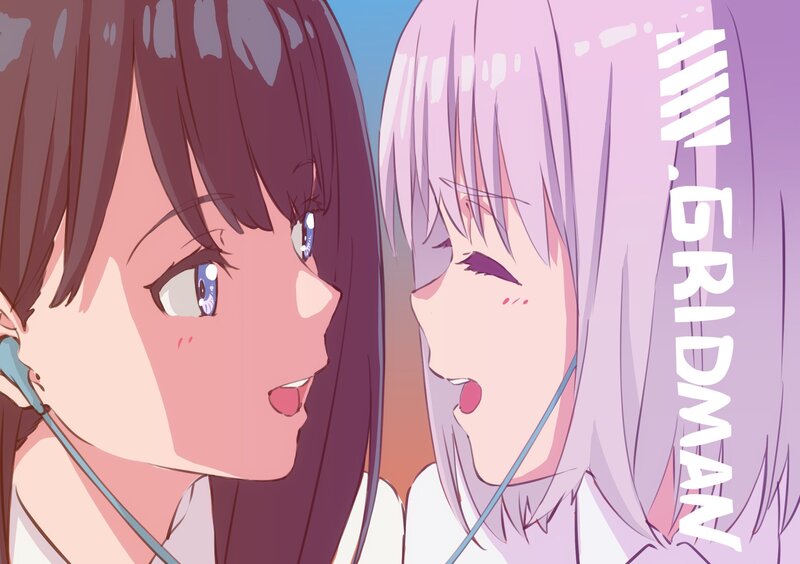 Two Anime Girls Facing Each Other — Purple, Intimate