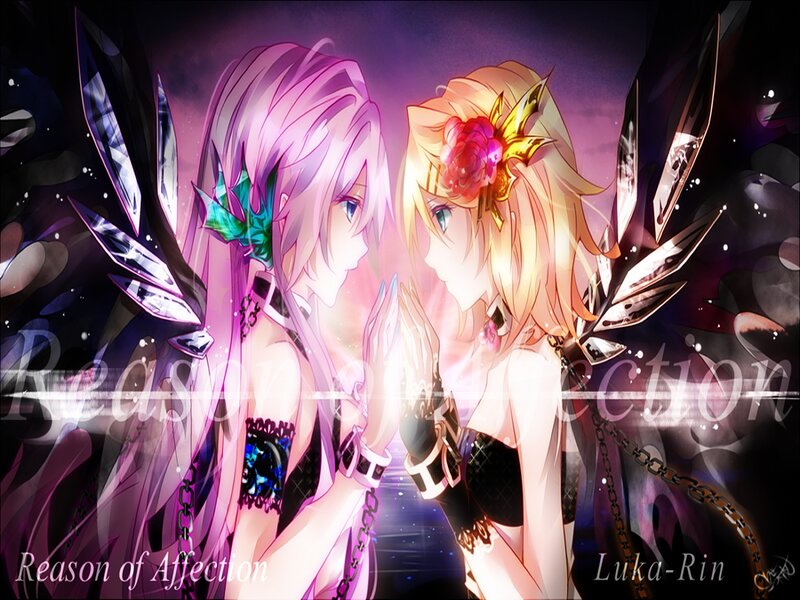Two Anime Girls Facing — Purple, Dramatic