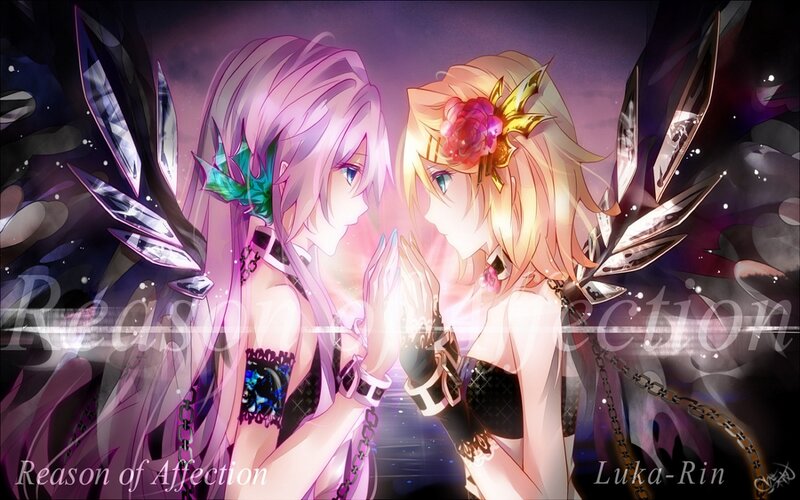 Two Anime Girls Facing — Purple