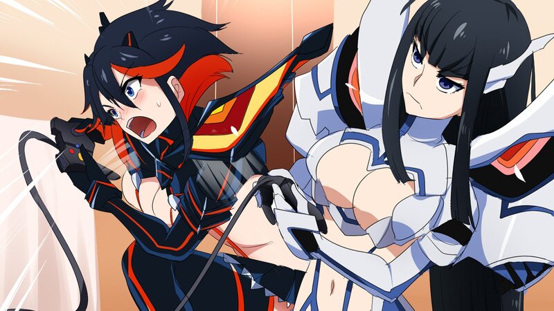Two Anime Girls Fighting — Black, Dramatic, Game Controller