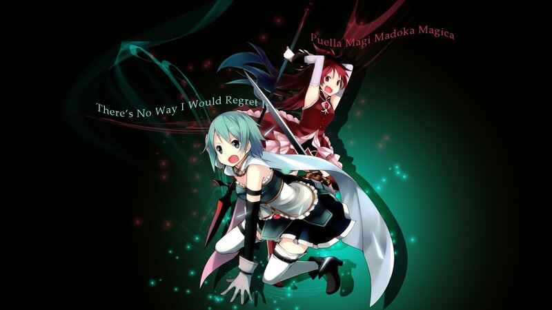 Two Anime Girls Fighting — Black, Dramatic, Night, Swords, Magic