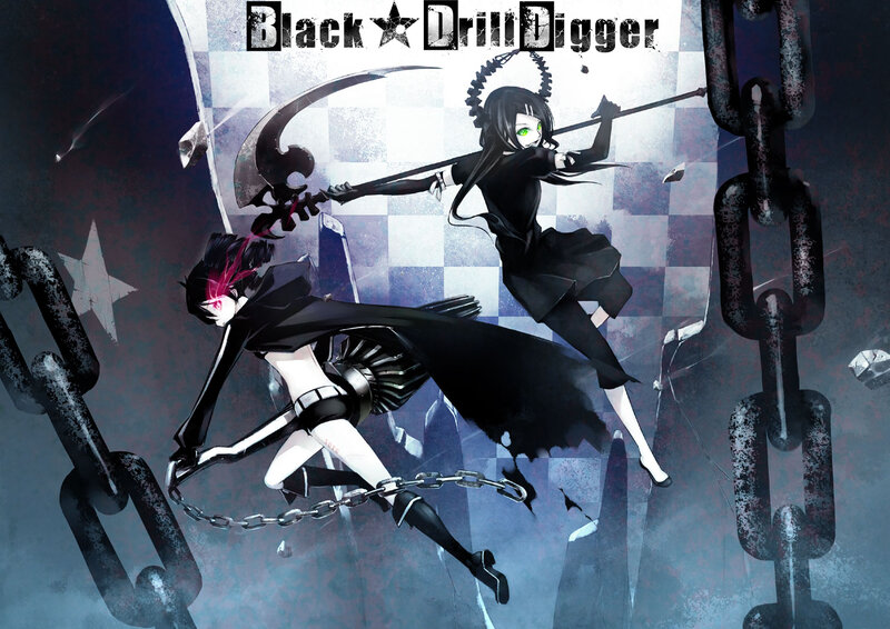 Two Anime Girls Fighting — Black, Dramatic, Scythe