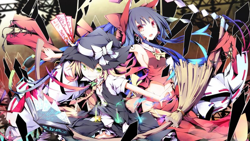 Two Anime Girls Fighting — Blue, Chaotic