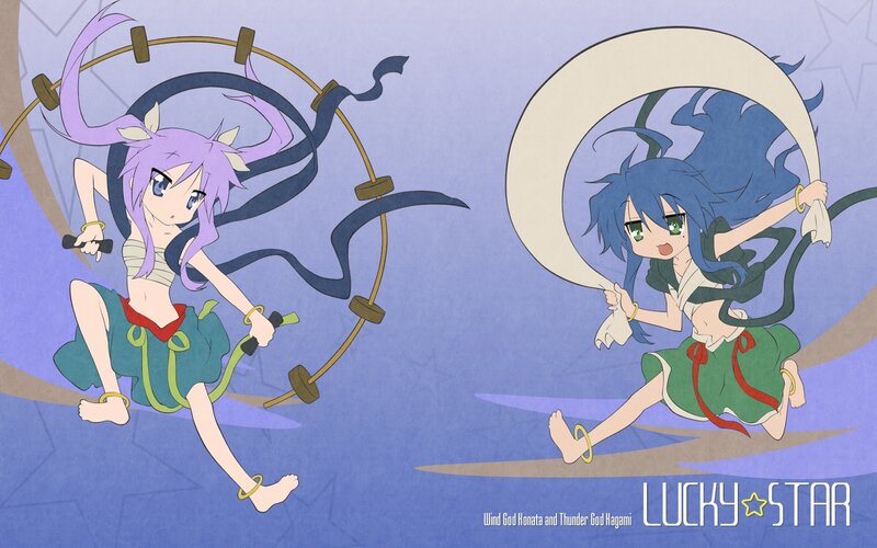 Two Anime Girls Fighting — Blue, Dynamic, Swords
